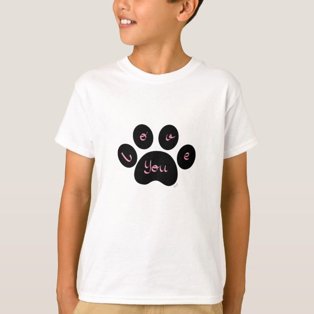 Camiseta "Paw de Mascota arcoiris con amor" (Anverso)