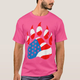 Camiseta Paw de oso, pasta de oso bandera de EE. UU., nativ