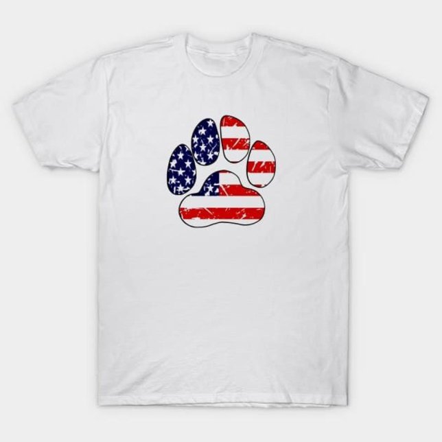 Camiseta Paw de perro de la bandera estadounidense (Subido por el creador)