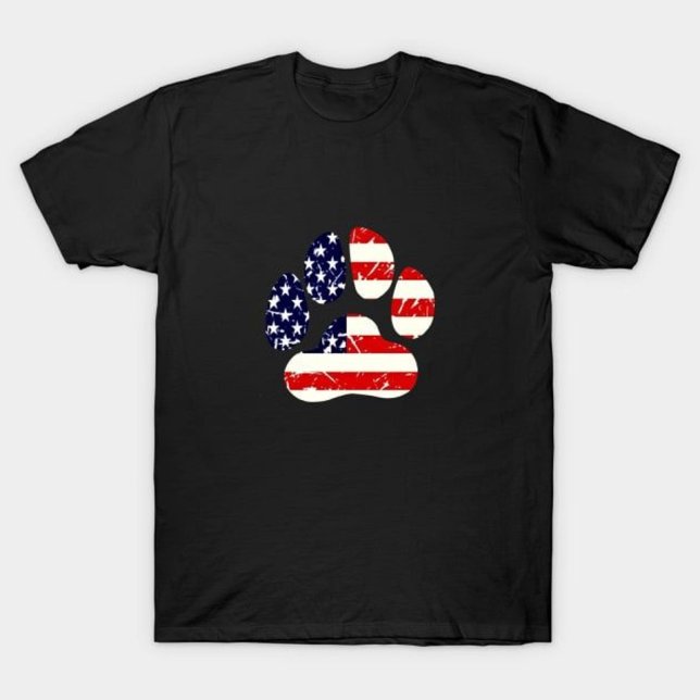 Camiseta Paw de perro de la bandera estadounidense (Subido por el creador)