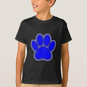 Camiseta Paw De Perro En Azul Con Brotes