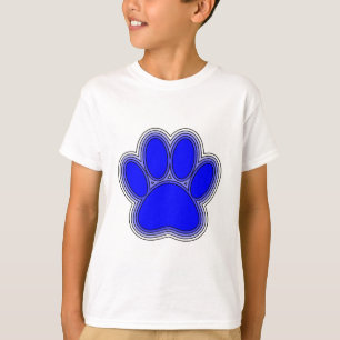 Camiseta Paw De Perro En Azul Con Brotes
