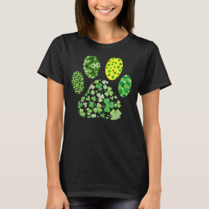 Camiseta Paw de perro lindo irlandés en St Patrick's Day Lu