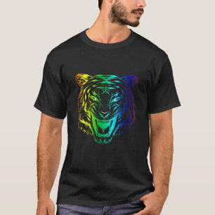 Camiseta Paw de piel de cabeza de tigre realista