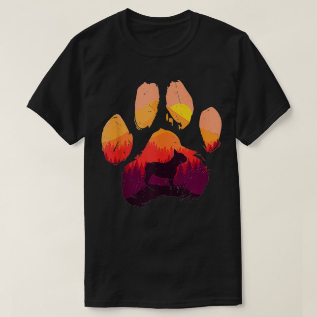 Camiseta Paw Frenchie Bulldog francés Dad Mujeres (Diseño del anverso)