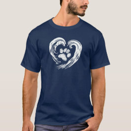 Camiseta Paw Heart and Paw Dog para dueños de Mascotas y am