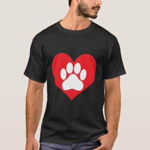 Camiseta Paw Heart Cute Print Funny Dog Animal Pawprint Lov