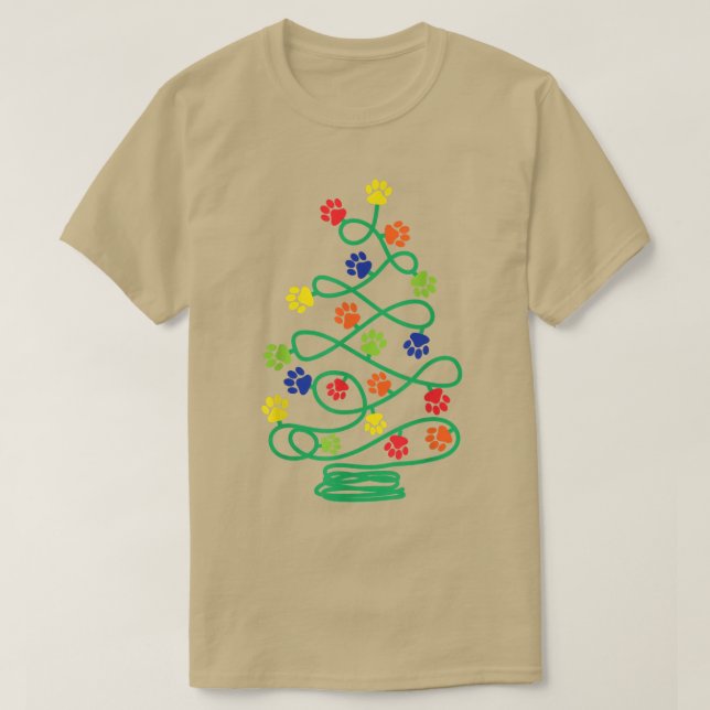 Camiseta Paw Imprimir árbol de Navidad (Diseño del anverso)
