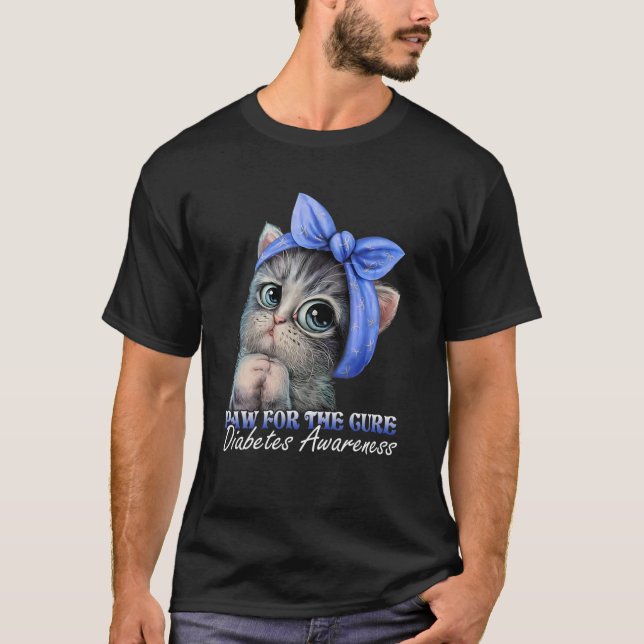 Camiseta Paw Para La Cura Cute Sensibilización Sobre La Dia (Anverso)