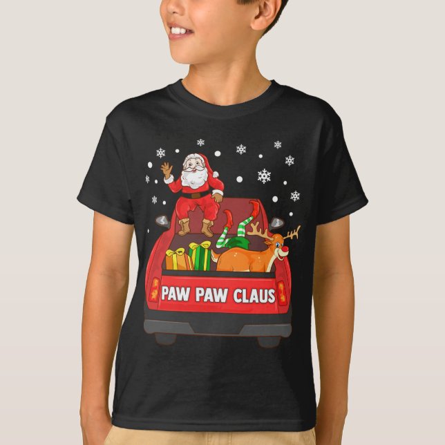 Camiseta Paw Paw Claus Red Truck Santa Reindeer Elf Christm (Anverso)