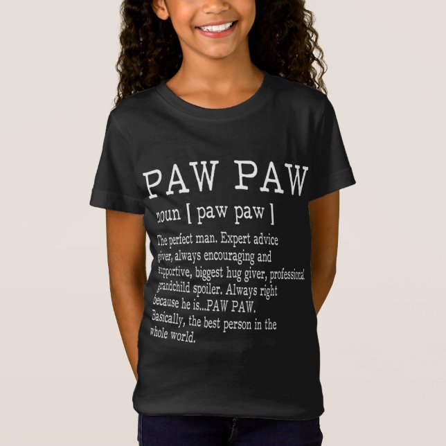 Camiseta Paw Paw Definición Regalos del Día del Abuelo Padr (Anverso)