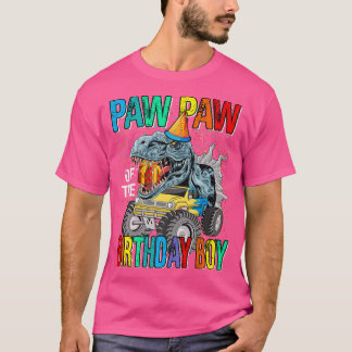 Camiseta Paw Paw Del Camión Monstruo Dinosaurio Del Cumplea