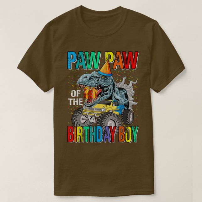 Camiseta Paw Paw Del Monstruo Del Niño Del Cumpleaños Camió (Diseño del anverso)