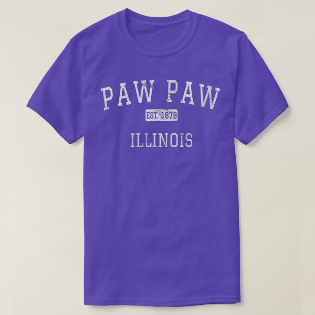 Camiseta Paw Paw Illinois IL Vintage (Diseño del anverso)