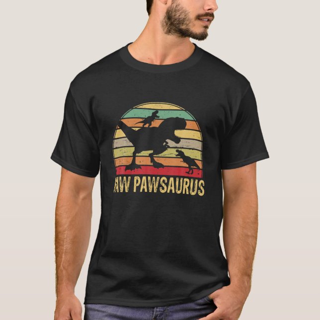 Camiseta Paw Pawsaurus T Rex Dinosaur Día del Padre para lo (Anverso)