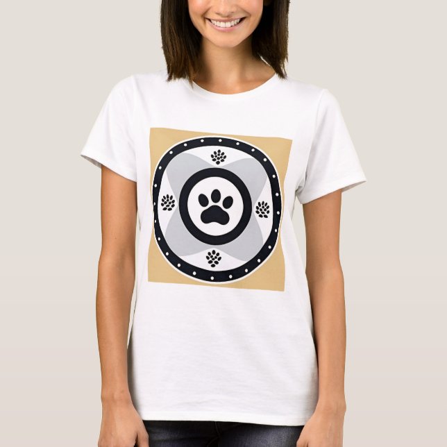 Camiseta Paw Print con elementos decorativos (Anverso)