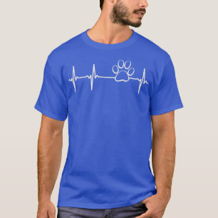 Camiseta Paw Print Heartbeat para los amantes del perro