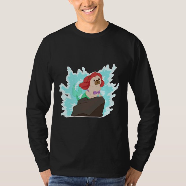 Camiseta Paw-t de tu mundo, The Little mer-pug! Clásico (Anverso)