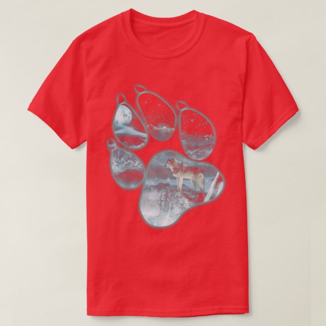 Camiseta Paw Wolf Howl Snow Mountain (Diseño del anverso)