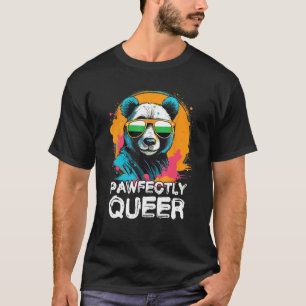Camiseta Pawfectamente queer panda con gafas de sol bandera