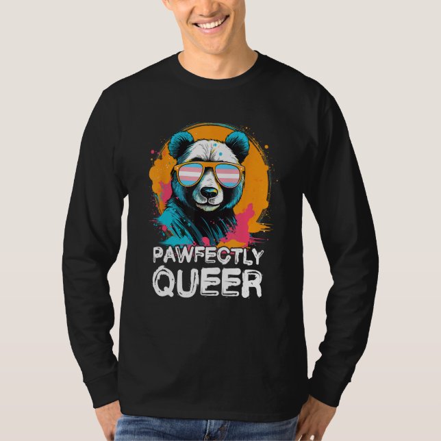 Camiseta Pawfectamente queer panda con gafas de sol transgé (Anverso)