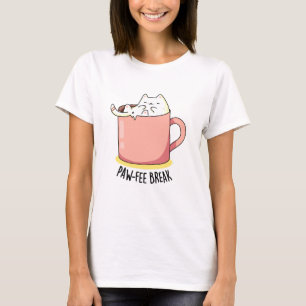 Camiseta Pawfee Break Funny Cat Coffee Pun