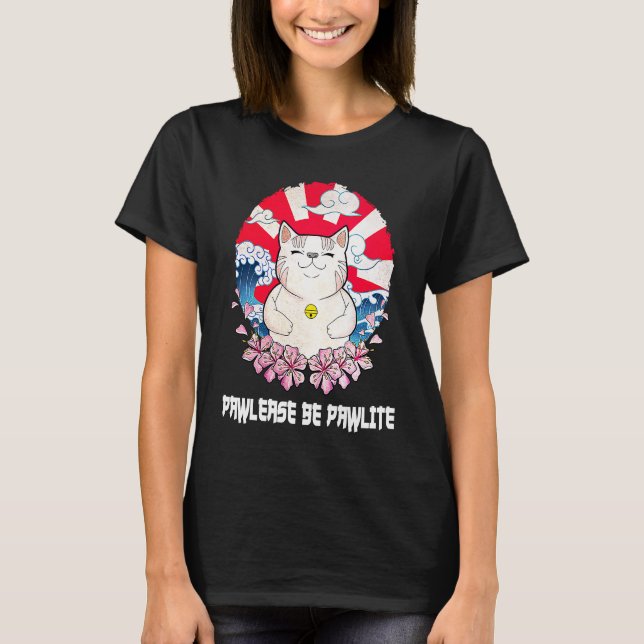 Camiseta Pawlease be Pawlite Cat  Positive Quotes Kitten  1 (Anverso)