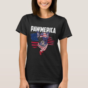 Camiseta Pawmerica Bulldoges franceses Bandera Americana Pe