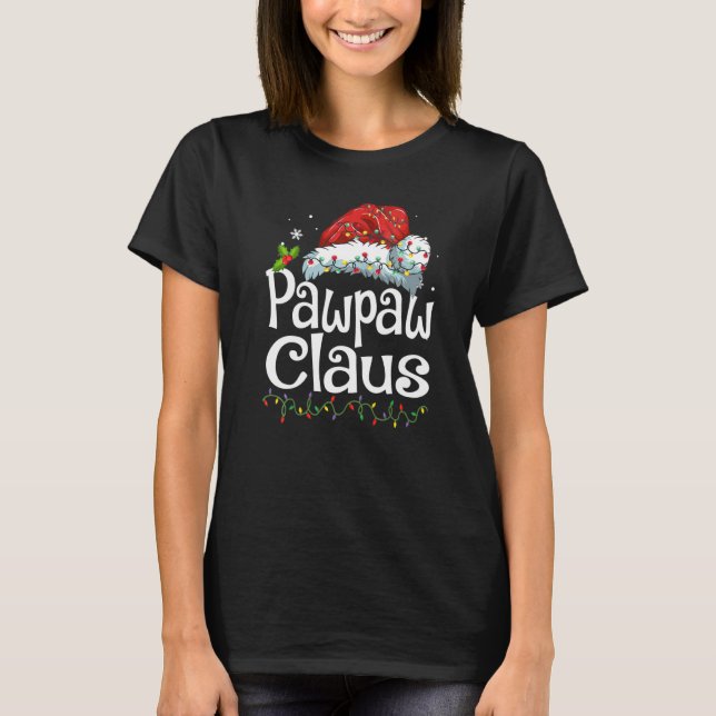 Camiseta Pawpaw Claus Santa Hat Navidades Pajama Family Mat (Anverso)