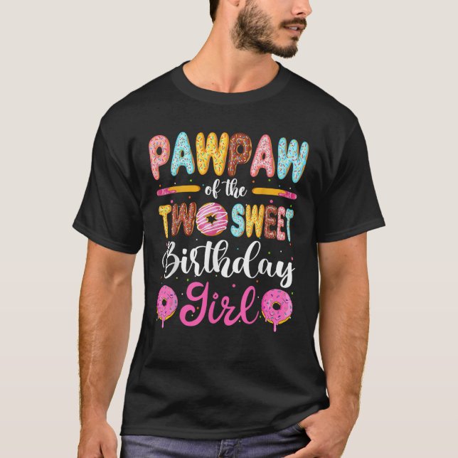 Camiseta Pawpaw De La Dulce Chica De Cumpleaños Donut 2Bi (Anverso)