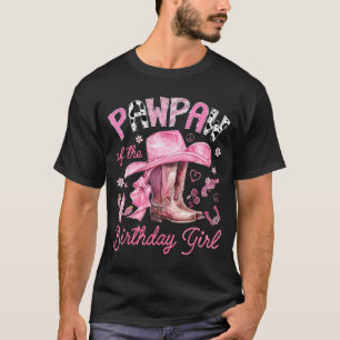 Camiseta Pawpaw de la niña del cumpleaños vaquera rosa occi