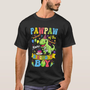 Camiseta Pawpaw Del Cumpleaños Del Niño T-Rex Cumpleaños De