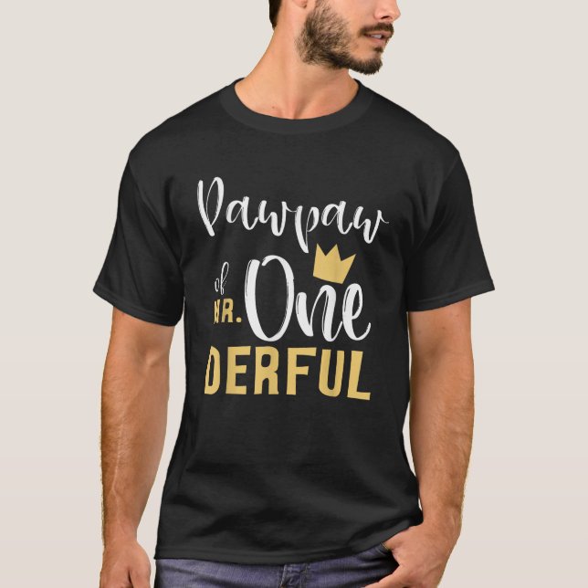 Camiseta Pawpaw del Sr. OneMaravilloso Primer Cumpleaños Pr (Anverso)
