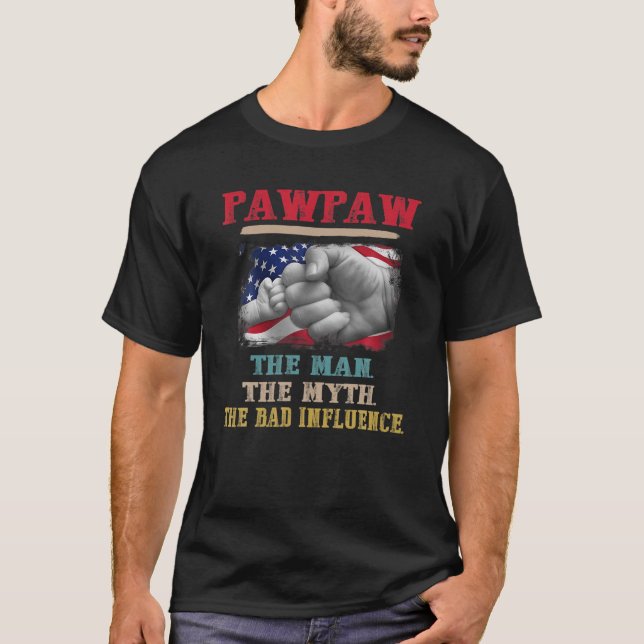 Camiseta Pawpaw El Hombre El Mito La Bandera De La Influenc (Anverso)