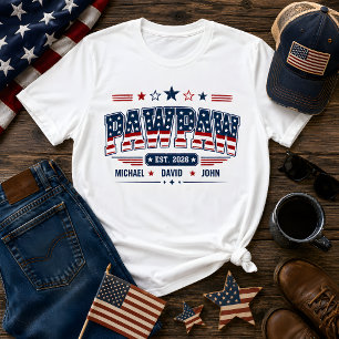 Camiseta PawPaw Est 2026 Bandera Americana Nombre Personali