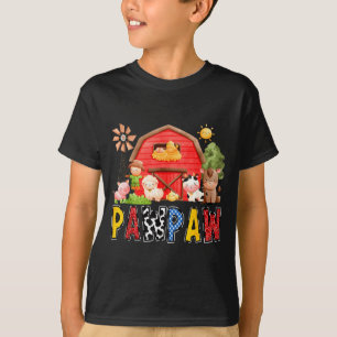 Camiseta Pawpaw Granja Vaca Roja Cumpleaños Niño Familia Co
