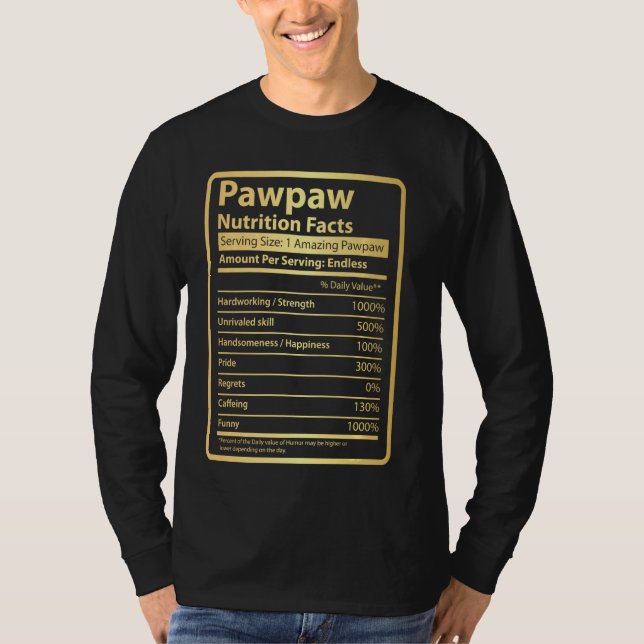 Camiseta Pawpaw Nutrition informa del día del padre por Paw (Anverso)