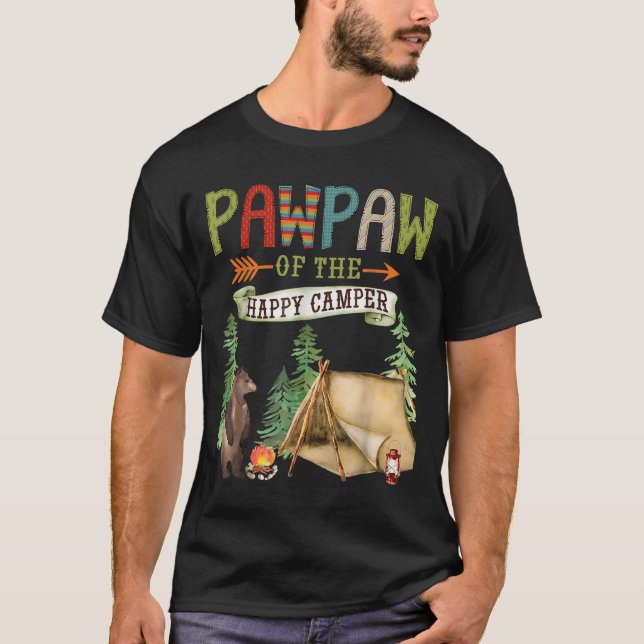 Camiseta Pawpaw Of The Happy Camper First Birthday Camng  (Anverso)