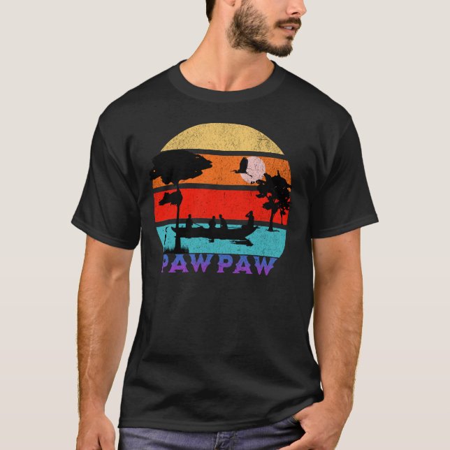 Camiseta Pawpaw Retro Sunset Ocean Grandfather (Anverso)