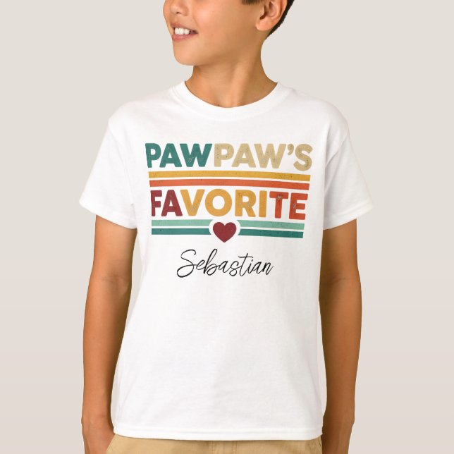 Camiseta Pawpaw's Favorite Retro Simple Modern Script Name (Anverso)