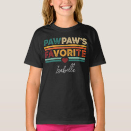 Camiseta Pawpaw's Favorite Retro Simple Modern Script Name