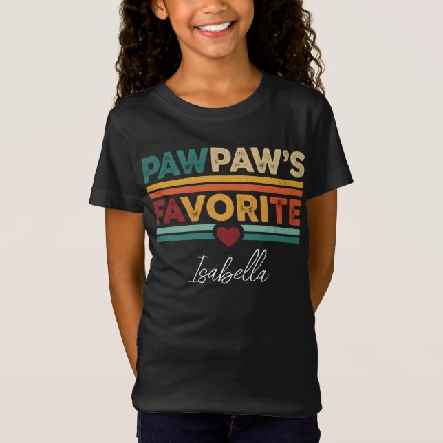 Camiseta Pawpaw's Favorite Retro Simple Modern Script Name (Anverso)