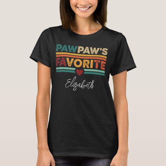 Camiseta Pawpaw's Favorite Retro Simple Modern Script Name (Anverso)