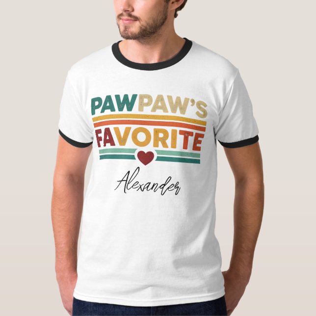 Camiseta Pawpaw's Favorite Retro Simple Modern Script Name (Anverso)