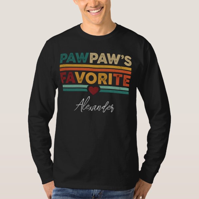 Camiseta Pawpaw's Favorite Retro Simple Modern Script Name (Anverso)