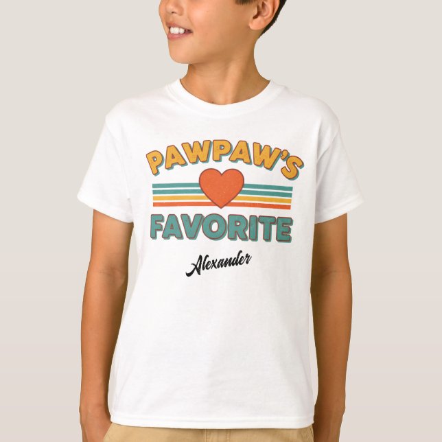 Camiseta Pawpaw's Favorite Vintage Simple Script Name (Anverso)