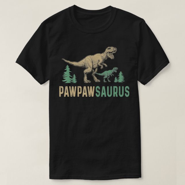 Camiseta Pawpawsaurus Dinosaurios Vintage Retro Padres (Diseño del anverso)
