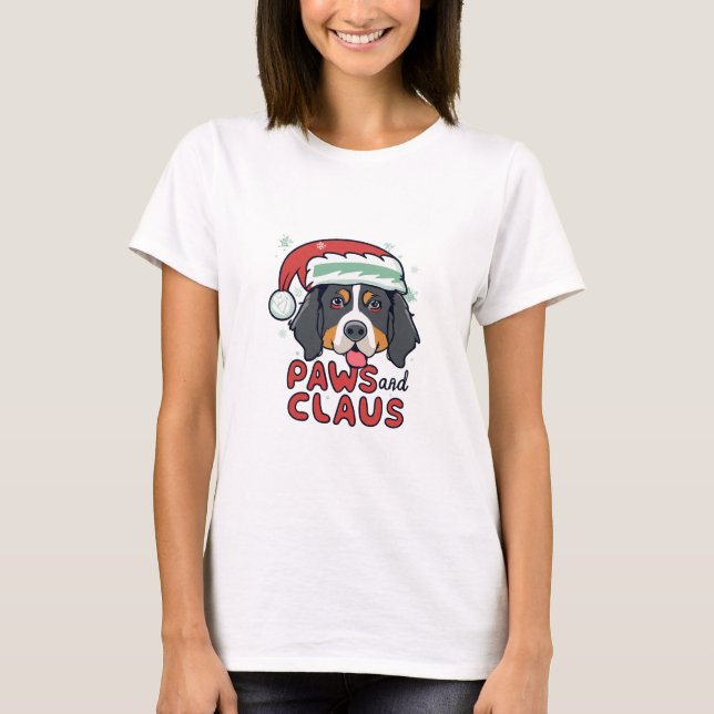 Camiseta Paws and Claus - Navidades Perro Bernés (Anverso)