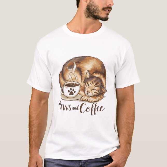Camiseta Paws and Coffee: Morning Bliss (Anverso)