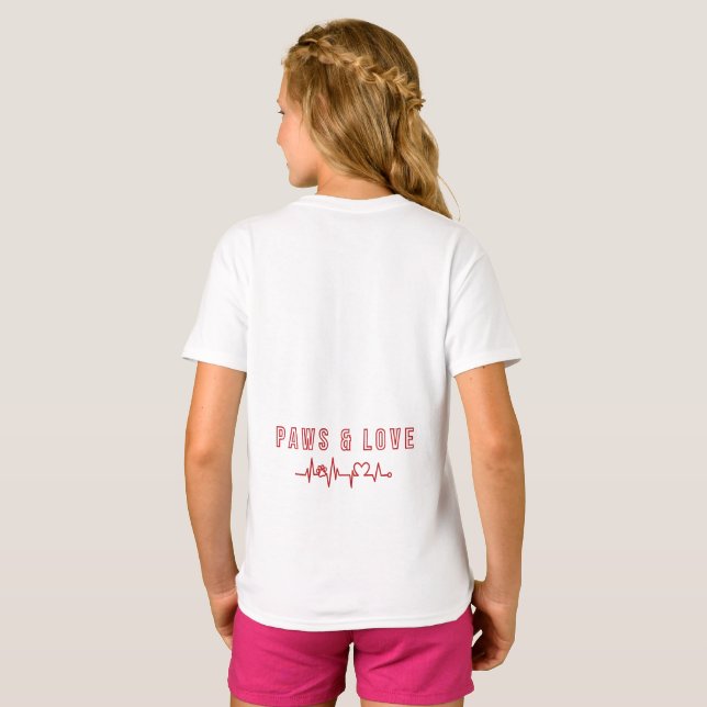 Camiseta Paws and Love Cute Pet Lover Typography Animal lov (Reverso completo)